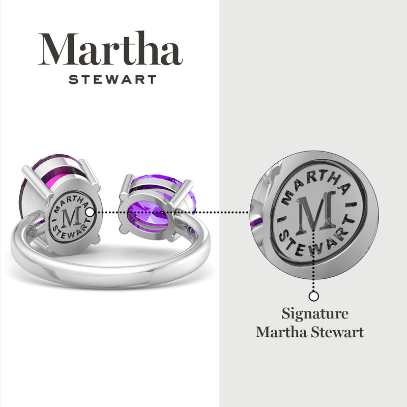 Martha Stewart 3 3/4ctw. Pink Sapphire & Amethyst Two Stone Ring In Sterling Silver image number null